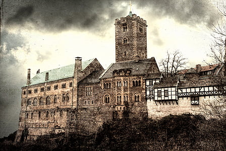 Eisenach, Wartburg slott, Thüringen Tyskland, slott, världsarv, kulturarvet, rustik