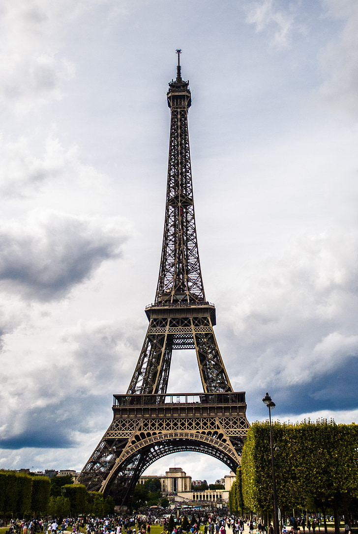 Ейфелева вежа, Париж, Франція, вежа, залізо, краєвид