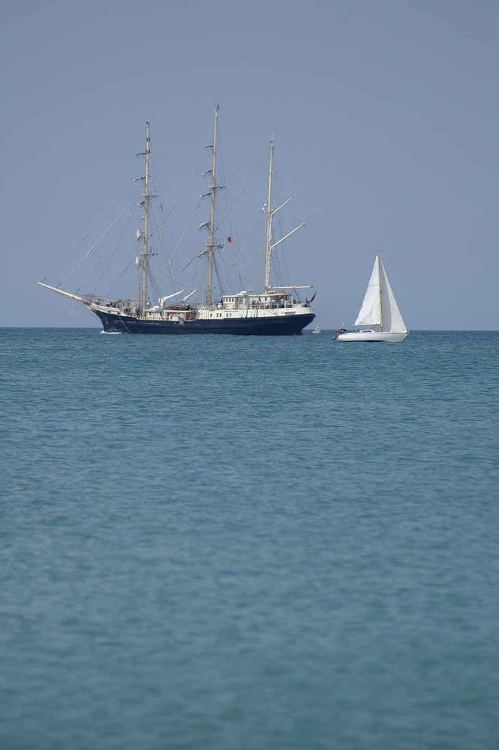 barca cu panze, Marsilia, port, trei-braţ, Franţa, Marea Mediterană, navigatie belem
