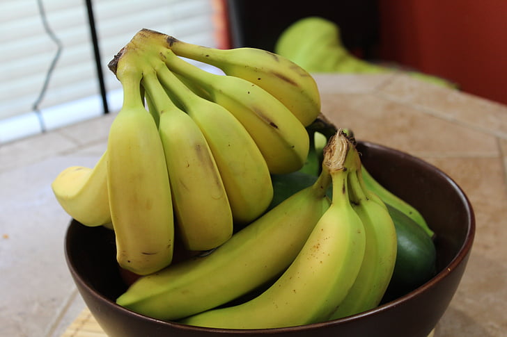tazón de fuente, fruta, b, plátano