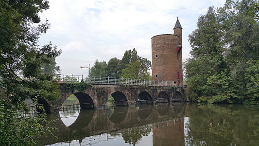 Brugia, Belgia, kanał, Brugge, średniowieczny, punkt orientacyjny