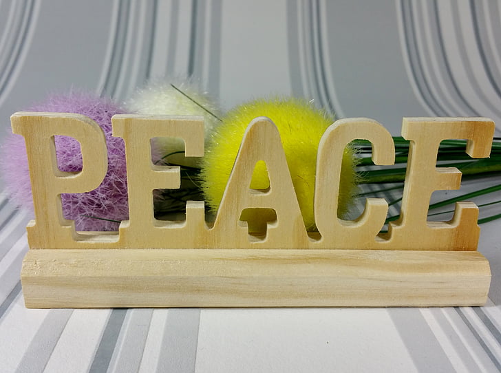 esperança, paz, decoração, flores, madeira, plano de fundo