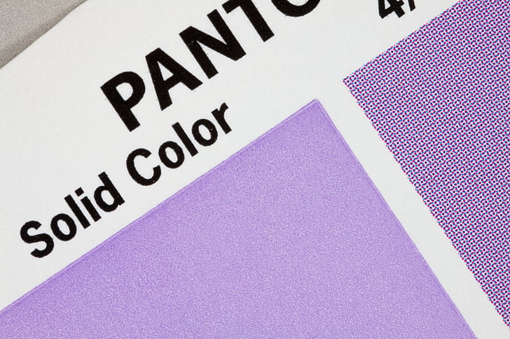 fã de cor, Pantone, tintas de impressão, concentrado, grade, pontos de meio-tom, impressão em quatro cores