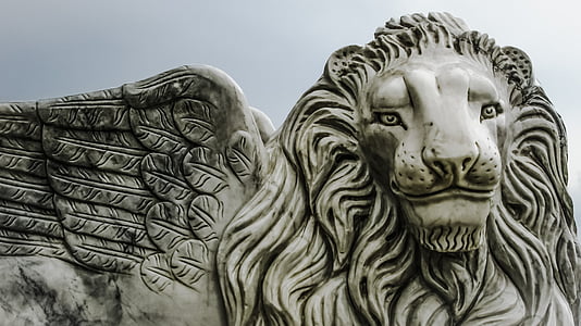 Kipras, Larnaka, sparnuotas liūtas, Liūtas, sparnai, statula, skulptūra