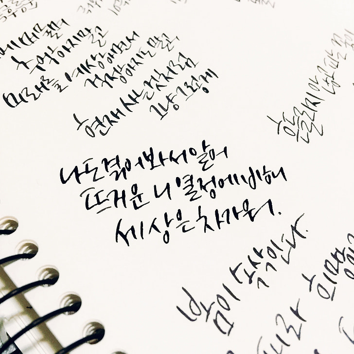 tay in, chư khó đọc, ngôn ngữ, Hàn Quốc, lời hay ý đẹp, thư pháp