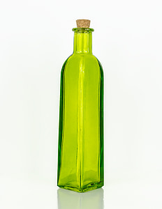 botella, vidrio, verde, vacío, transparente, envase, colorido