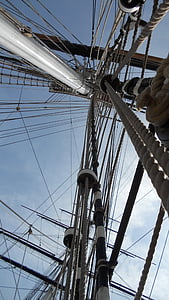 Cutty sark, vela, cordame, nave, perspectiva, transportes, viagens