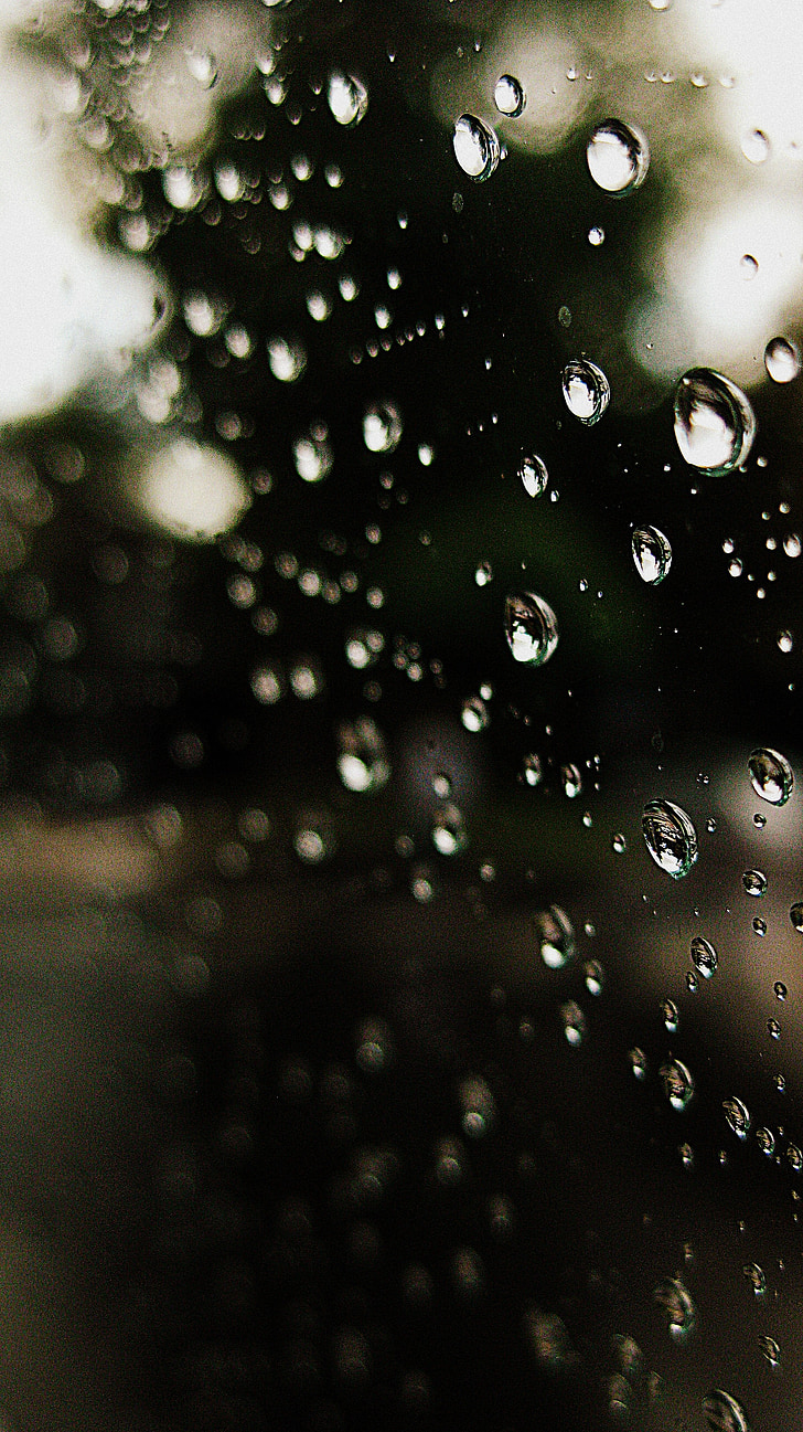 kvapky, dážď, vody, perly, bublina, krásny, okno