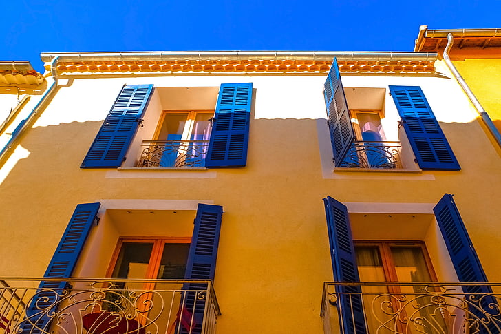 hjem, bygge, fasade, arkitektur, Cassis, Provence, Frankrike
