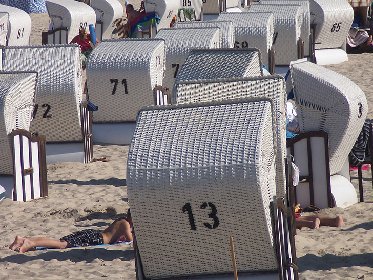 chaise de plage, plage de sable, vacances, clubs, sable, plage, mer Baltique