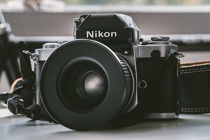 реколта, камера, Nikon, фотография, Черно и бяло, камера - фотографско оборудване, фотография палитри