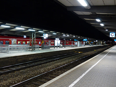 Stacja kolejowa, platformy, Pociąg, kolejowe, punkt przerwania, stary, ruchu