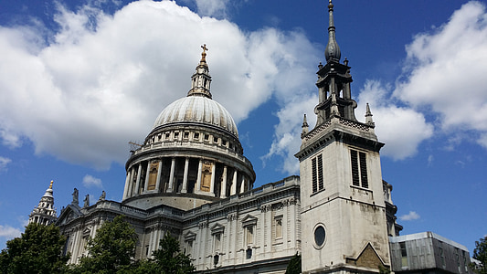 катедрала, Лондон, религия, сграда, строителство, дизайн, небе