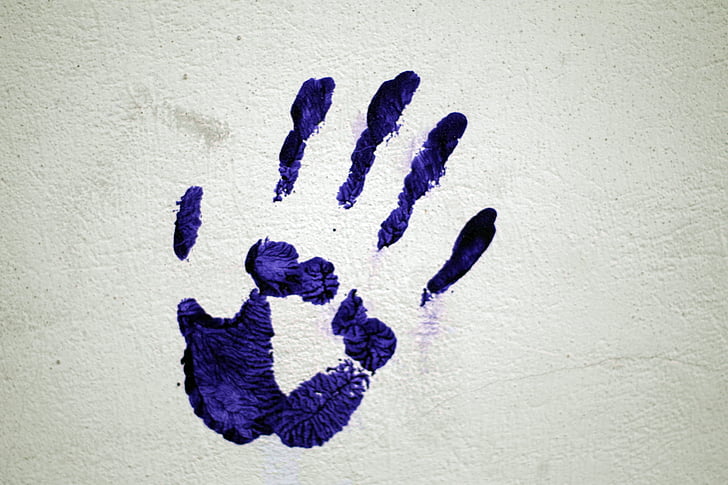 hand, the hand, track, imprint, wall, paint, mysterious