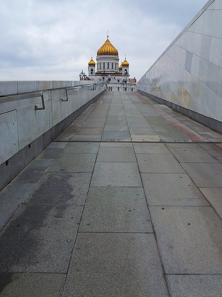 Moscou, la cathédrale du Sauveur du Christ, Cathédrale, route, architecture, Dôme, religion
