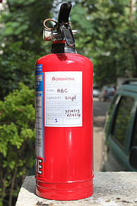 extintor de incêndio, segurança, dispositivo, de emergência, vermelho, resgate, extinguir