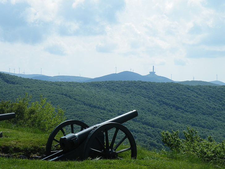 ágyú, hegyek, Bulgária, történelmi, Landmark, festői