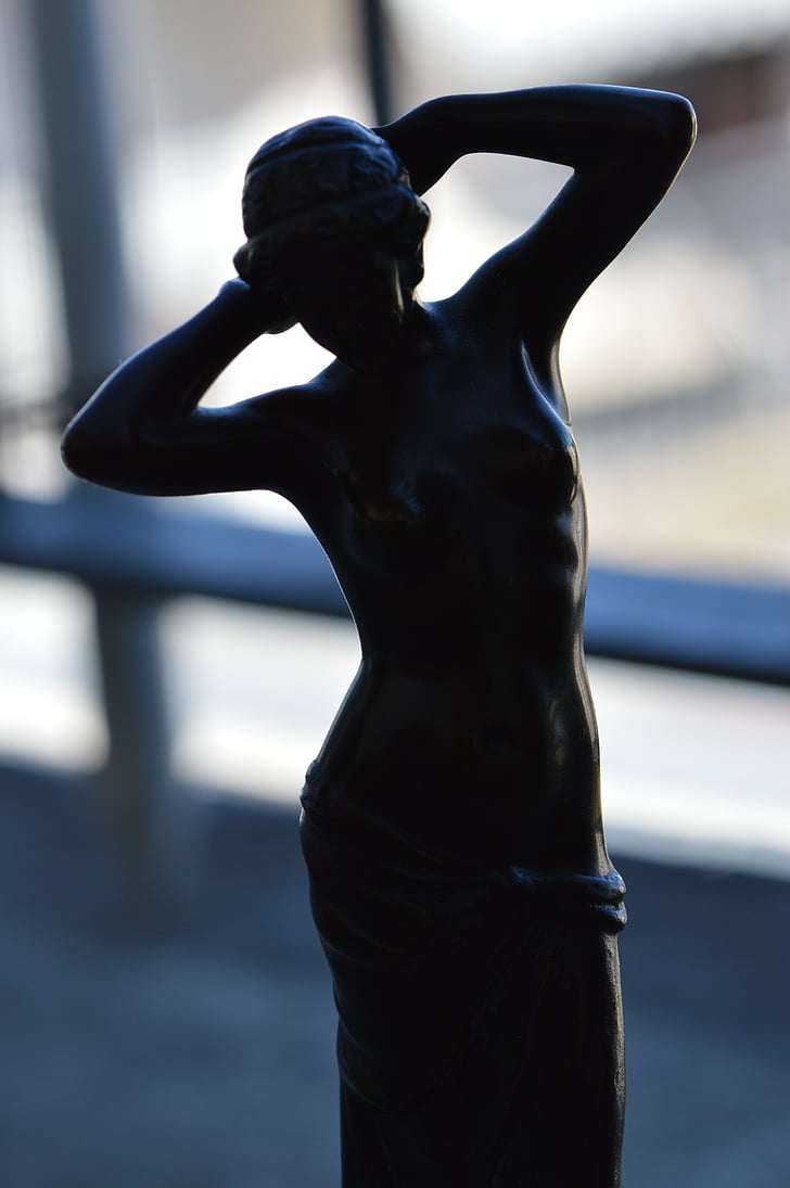 Статуя, силует, жінка, скульптура, фігура