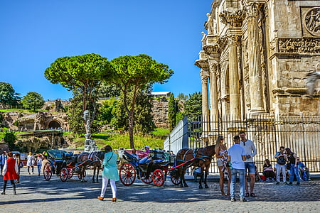 Róma, Arch, Colosseum, Fórum, Olaszország, olasz, Landmark