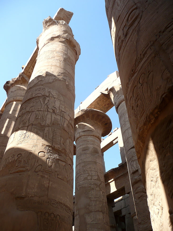 Egitto, Tempio, colonnare, rilievo, Faraoni, geroglifici, pittura di tomba