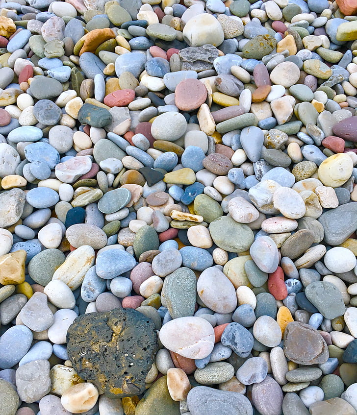 steentjes, kust, rotsen, strand, natuursteen strand, oever, natuur