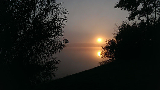 sunrise, fog, morning, sun, mist, dawn, landscape