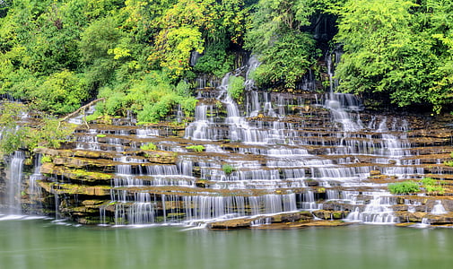 vattenfall, tvillingar falls, vatten, sten, resor, landskap, naturen