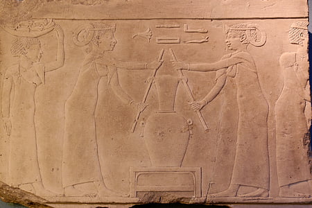 Egyptská náhrobek, 4. století j-c, muzeum Louvre, Paříž, Francie, oddělení egyptských starožitností, fragment desky