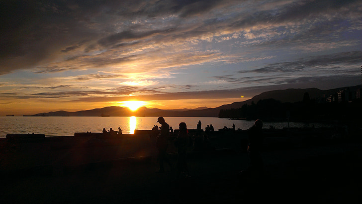 Vancouver, günbatımı, romantizm