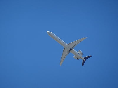 літак, Пасажир машина, небо, синій, Технологія, докладно, крило