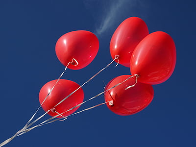 balloons, heart, love, romance, romantic, relationship, red