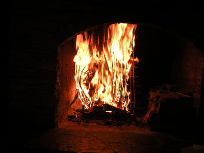 火, 赤, 木材, 今晩