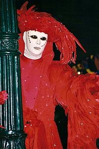 karneval, masker, Venedig, panel, kostume, flytte, dekoration