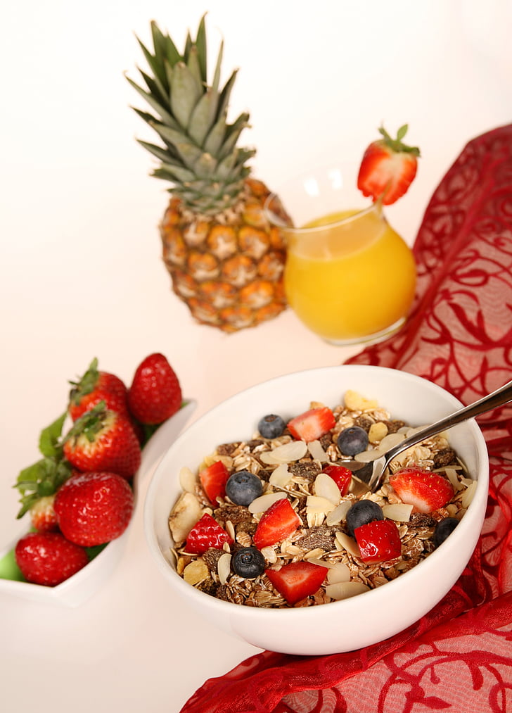 blueberries, bowl, breakfast, cereals, food, fruits, healthy