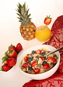 afine, castron, mic dejun, cereale, produse alimentare, fructe, sănătos