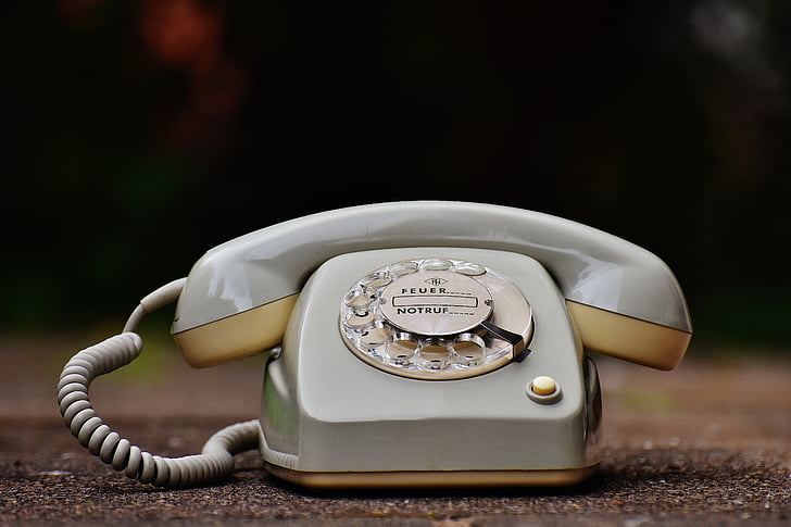 Telèfon d'edat, anys 60, anys 70, gris, Dial, correu, telèfon