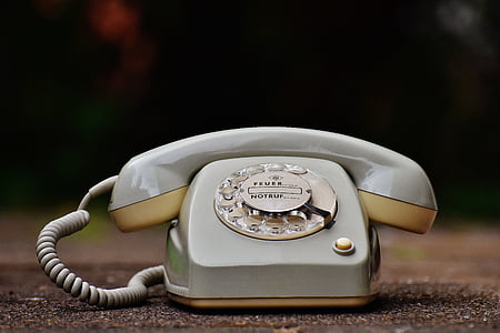 old phone, 60s, 70s, grey, dial, post, phone