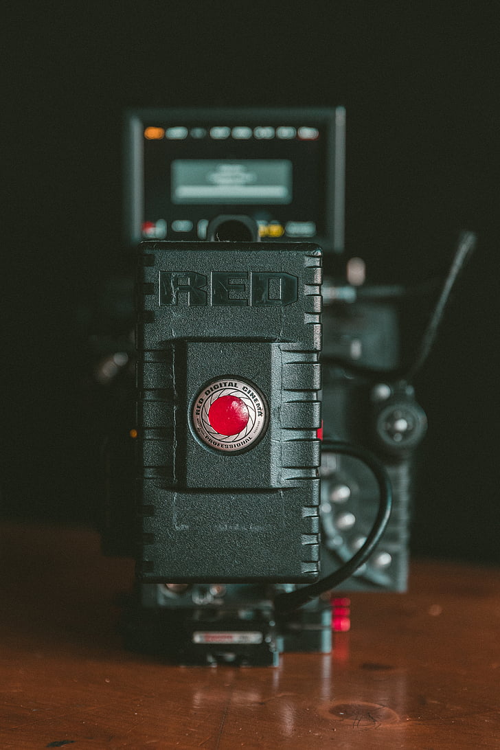 kamera, piros, videóinak, termelési, film, film, mozi