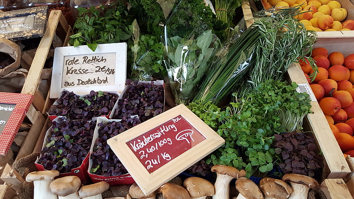 τοπική αγορά αγροτών, λαχανικά, πάγκους στην αγορά, αγορά φρέσκων λαχανικών, Ψώνια, υγιεινή, τροφίμων