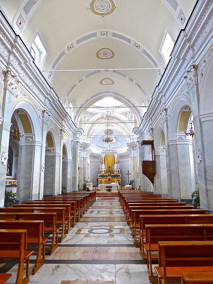 church, interior, cathedral, chapel, building, aisle