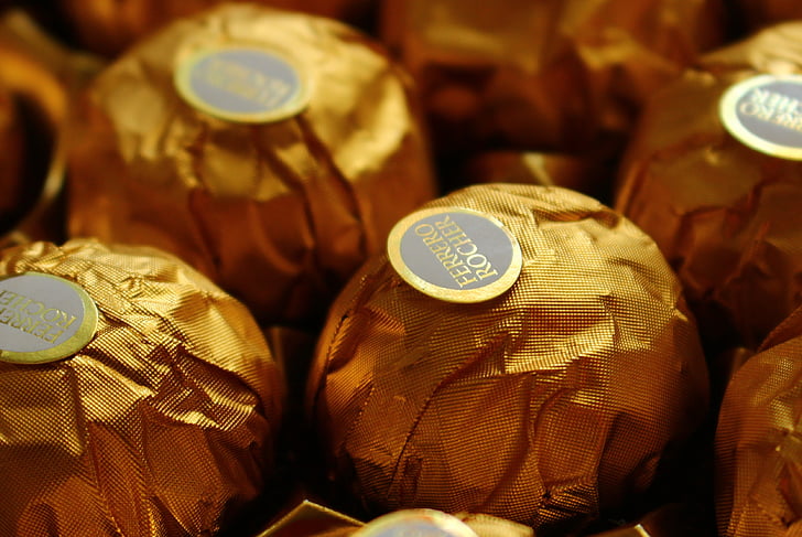 ferrero, chocolate, gold