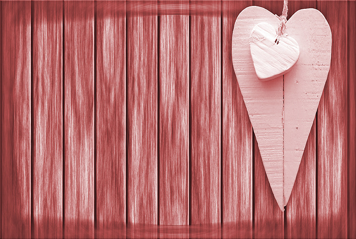 lemn, Red, inima, decor, cadru, încadrată, decorative