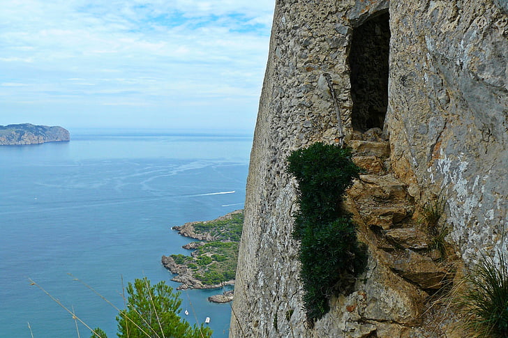 fæstning, ruin, Trail, klatring, bergsteig, historisk set, Mallorca