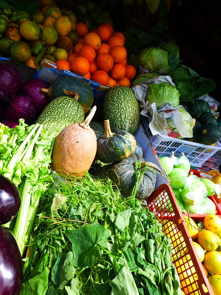 Malaysia, grönsaker, Asiatiska, marknaden