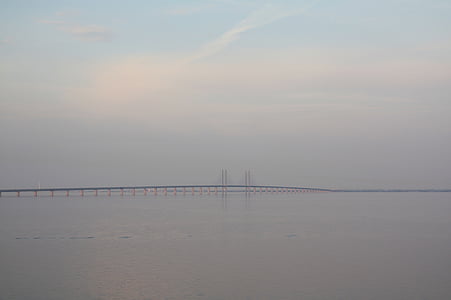 Copenhagen, tilts, ūdens, jūra, debesis