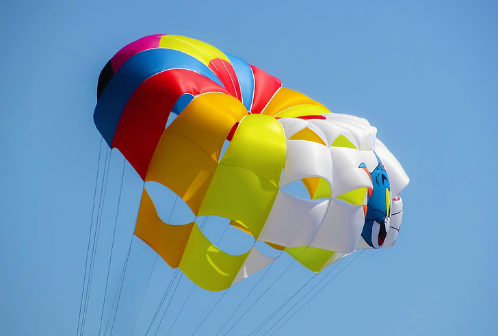 parasut, paralayang, balon, langit, olahraga, kegiatan, liburan
