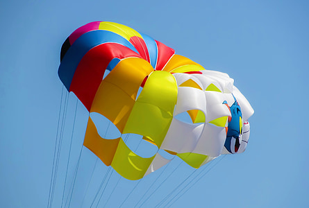 parachute, paragliding, balloon, sky, sport, activity, vacation