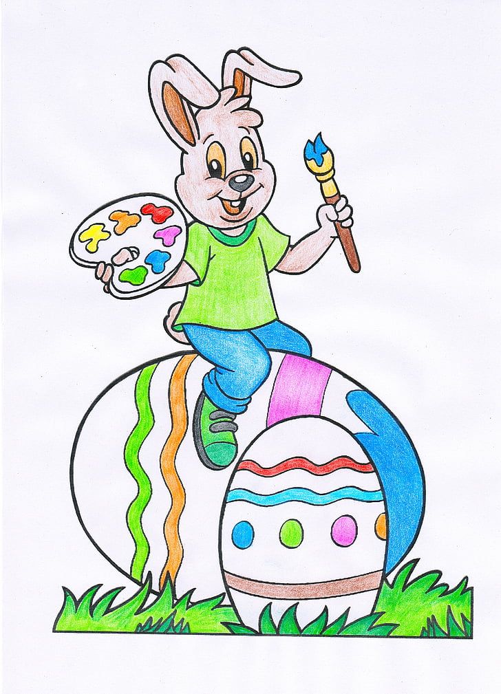 Paskah, Telur Paskah, Kelinci Paskah, warna, warna-warni, sukacita