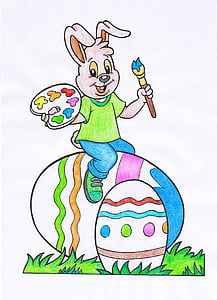 Veľkonočné, Veľkonočné vajíčko, Veľkonočný zajačik, Farba, farebné, radosť