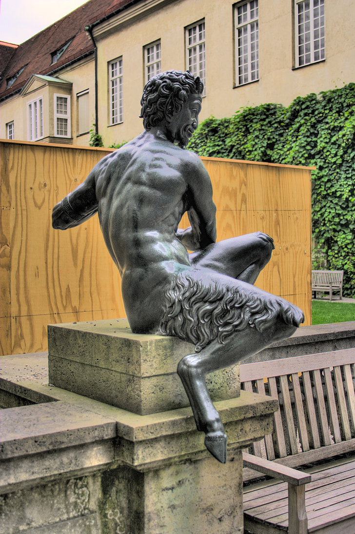 bronzen duivel, München, residentie, standbeeld, beeldhouwkunst, het platform, beroemde markt